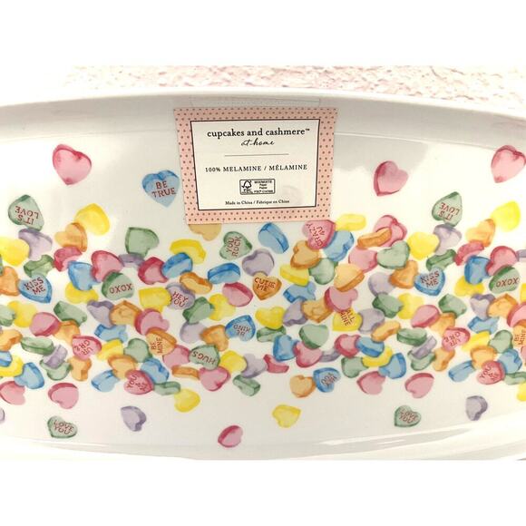 Cupcakes and Cashmere Acrylic Hearts Platter -Candy, Appetizers, Love Theme - Picture 2 of 3